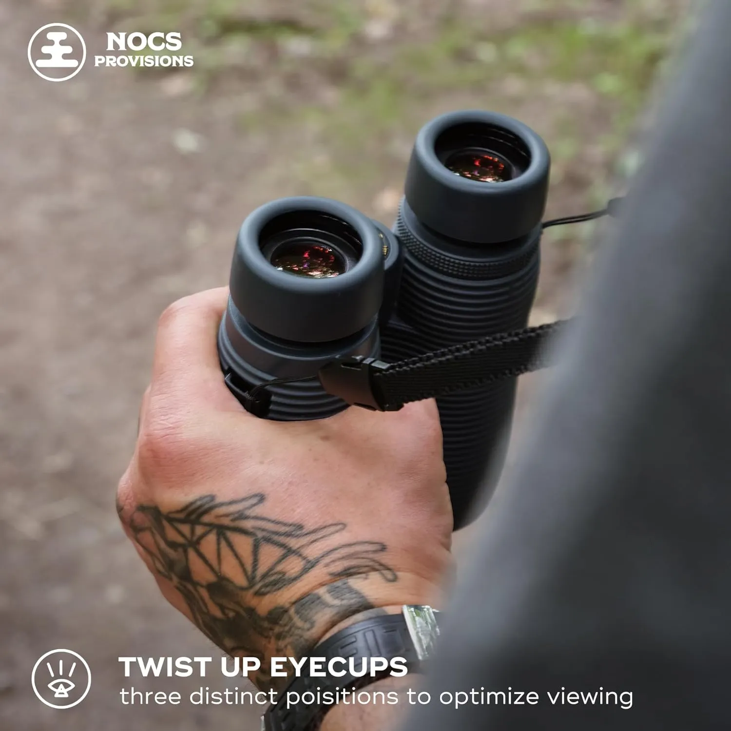 Nocs Provisions Pro Issue 10x42 Compact Fogproof Waterproof Binoculars for Adults & Kids, 10X Magnification, Wide View Multi-Coated Lenses for Bird Watching, Hunting & Stargazing - Talus Gray