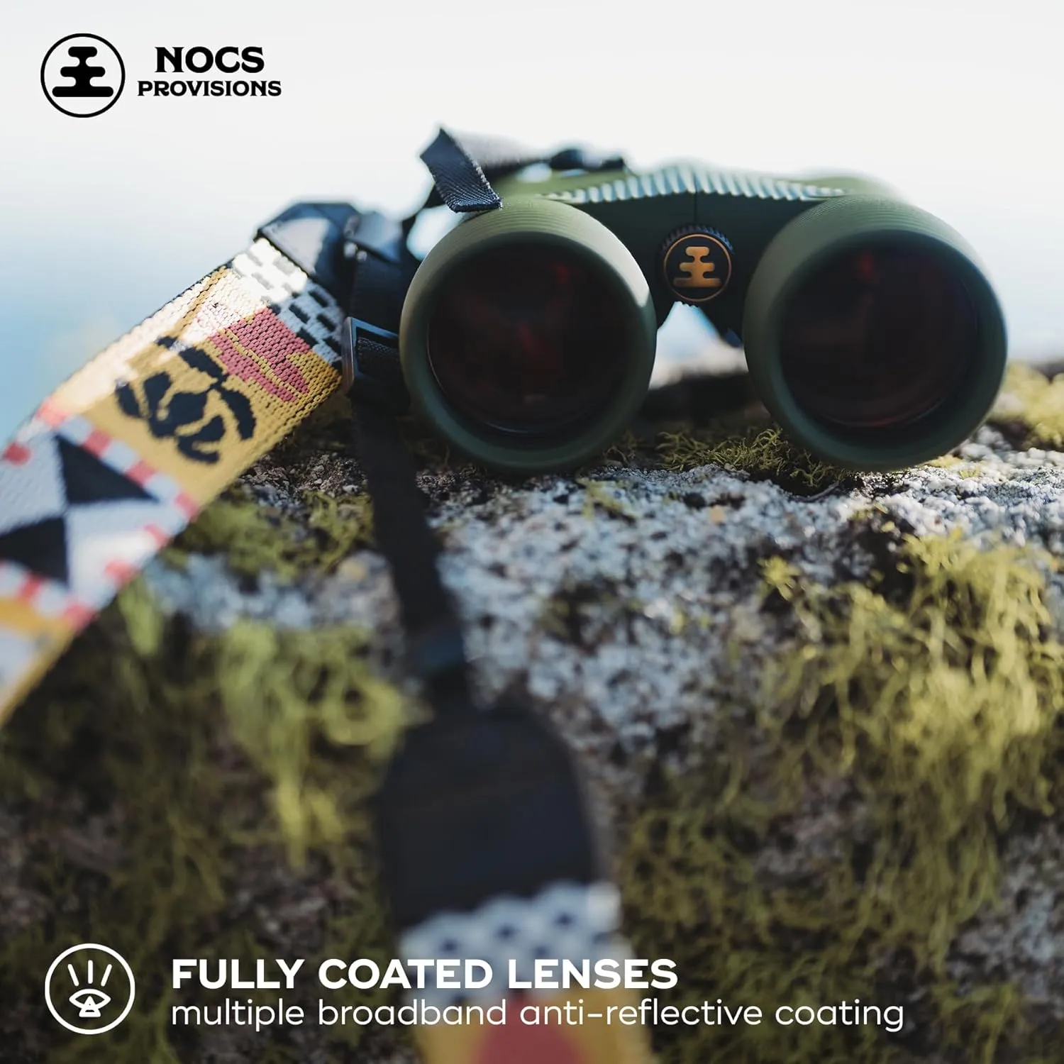 Nocs Provisions Pro Issue 8x42 Compact Fogproof Waterproof Binoculars for Adults & Kids, 8X Magnification, Wide View Multi-Coated Lenses for Bird Watching, Hunting & Stargazing - Canopy Green