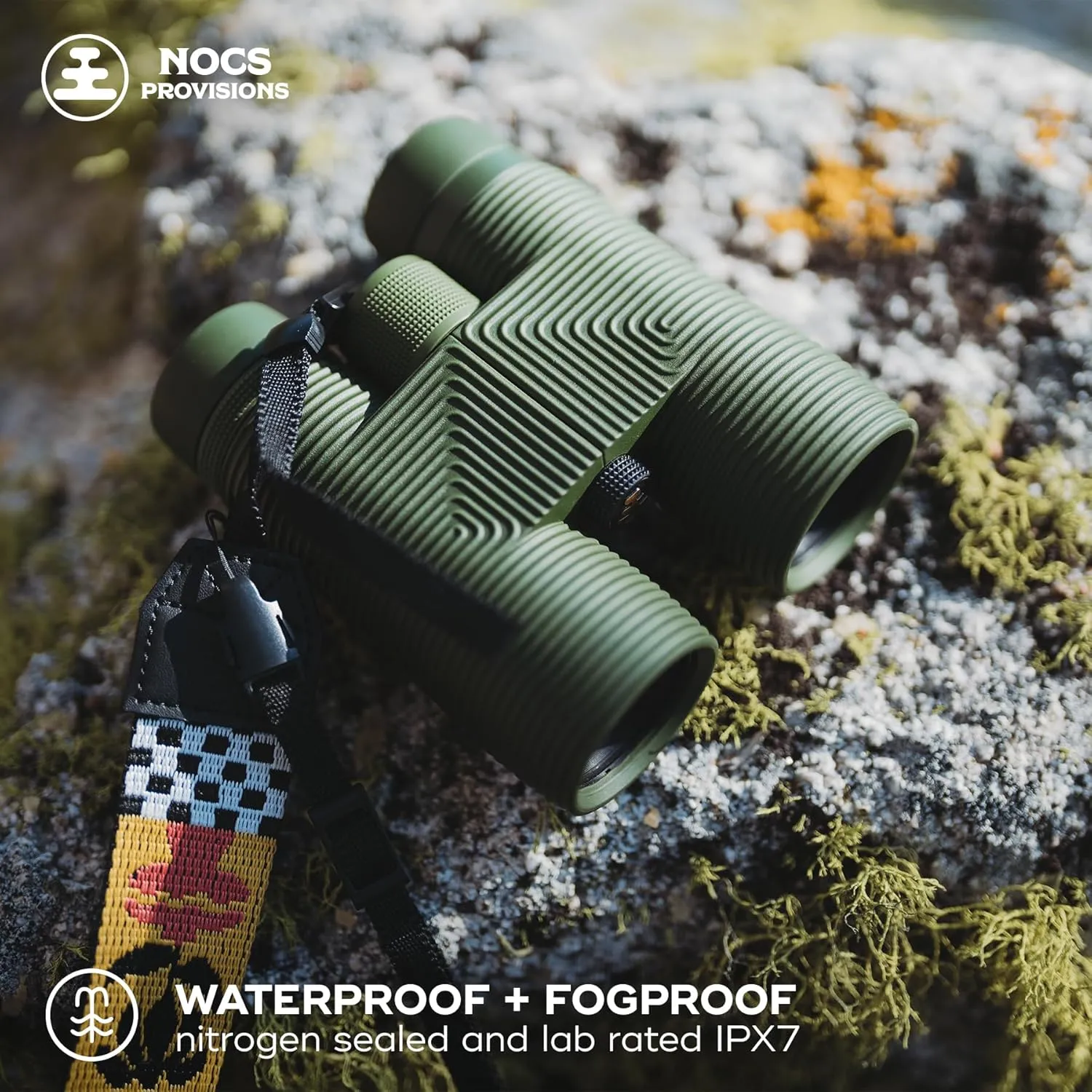 Nocs Provisions Pro Issue 8x42 Compact Fogproof Waterproof Binoculars for Adults & Kids, 8X Magnification, Wide View Multi-Coated Lenses for Bird Watching, Hunting & Stargazing - Canopy Green