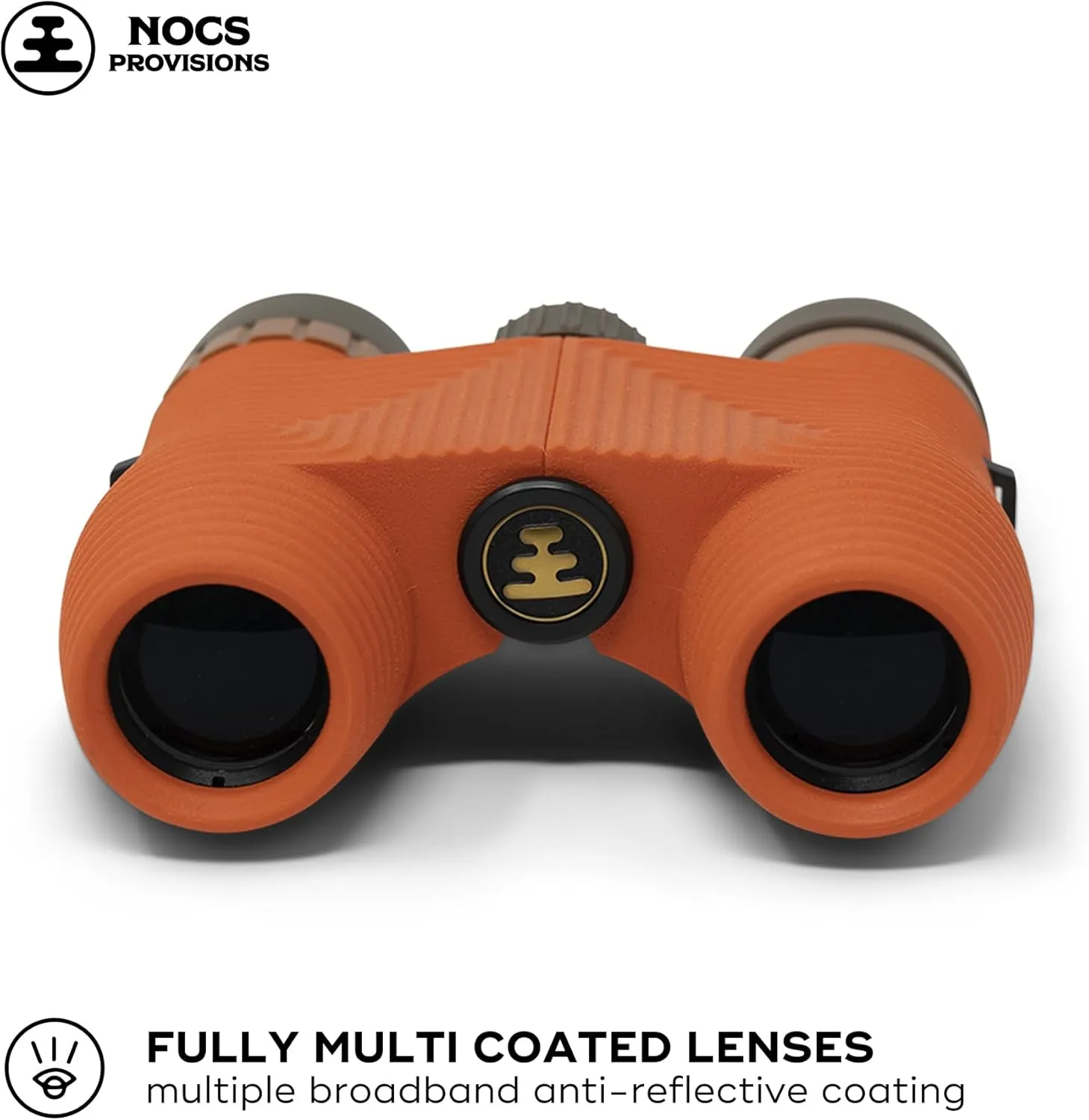Nocs Provisions Standard Issue 8x25 Waterproof Binoculars, 8X Magnification, Bak4 Prism, Wide View Multi-Coated Lenses for Bird Watching, Hiking & Backpacking - Poppy Orange II