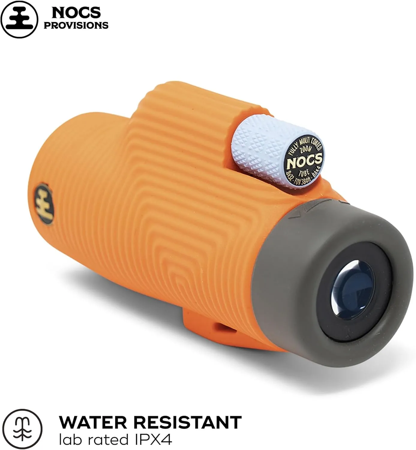 Nocs Provisions Zoom Tube 8x32 Monocular, 8X Magnification Telescope, Bak4 Prism, Wide Field of View for Bird Watching, Backpacking & Wildlife Viewing - International Orange