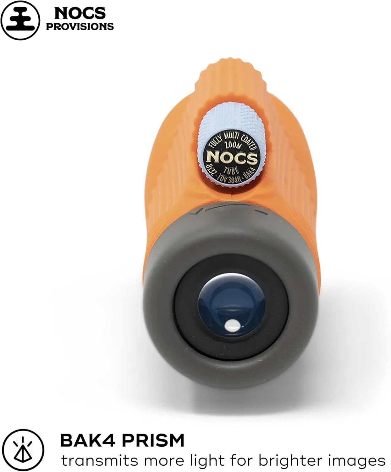 Nocs Provisions Zoom Tube 8x32 Monocular, 8X Magnification Telescope, Bak4 Prism, Wide Field of View for Bird Watching, Backpacking & Wildlife Viewing - International Orange