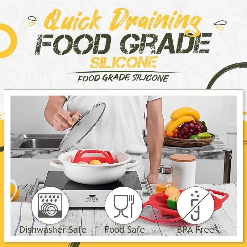 Non-Slip Steaming Basket - Food Steamer Insert for Kitchen Cooking