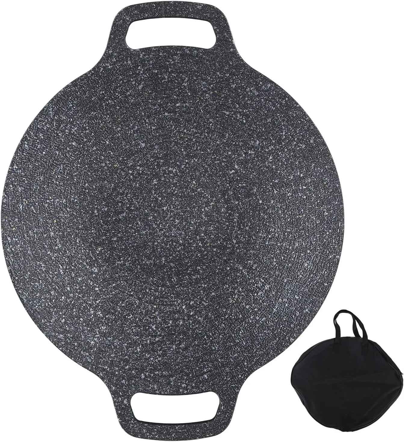 Nonstick Korean Round Grill Pan, Aluminum Korean Nonstick Burning Roasting Grilling Frying Grilling Round Grill Pan Large Weight Heat Preservation, Convenient Usage, Superior (30cm)