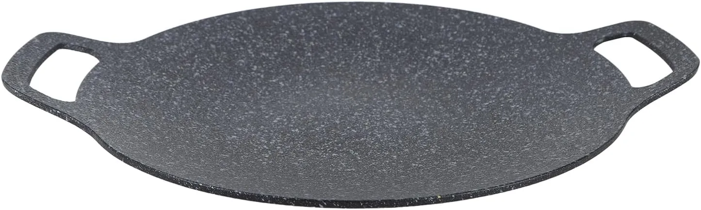 Nonstick Korean Round Grill Pan, Aluminum Korean Nonstick Burning Roasting Grilling Frying Grilling Round Grill Pan Large Weight Heat Preservation, Convenient Usage, Superior (30cm)