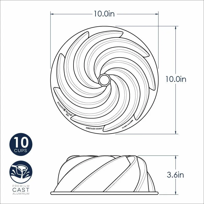 Nordic Ware HERITAGE BUNDT Pan 10 Cup