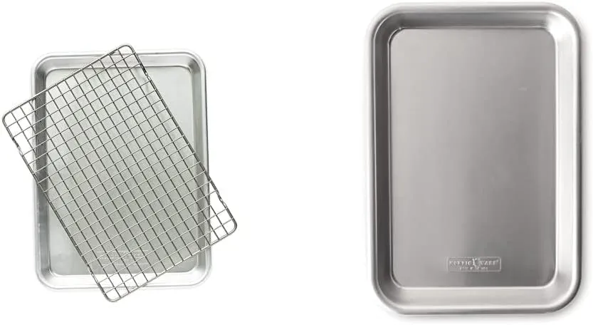 Nordic Ware Naturals® Quarter Sheet with Oven-Safe Nonstick Grid & 1/8 Sheet Pan, 1-Pack, Aluminum