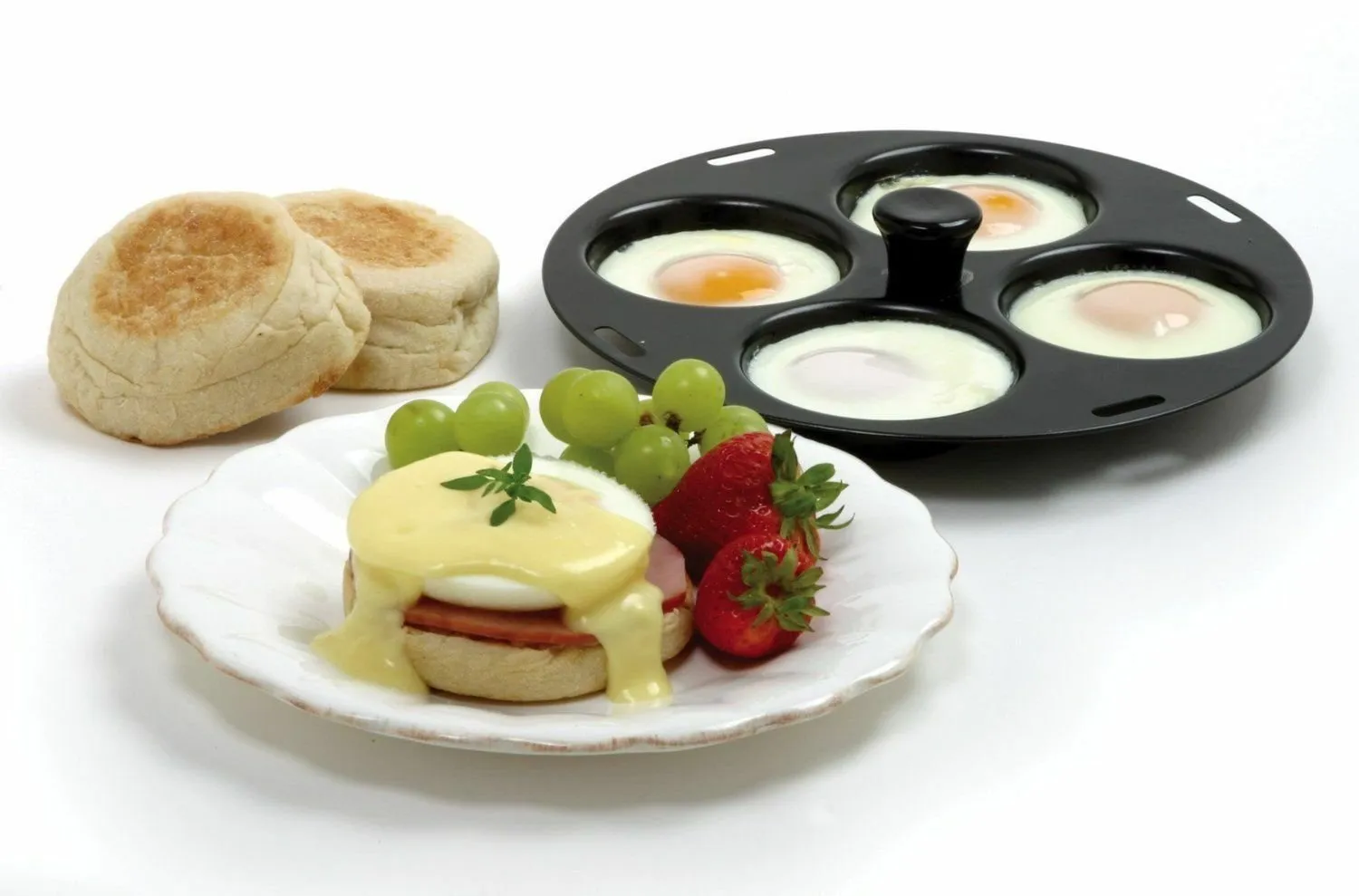 Norpro Nonstick Metal 4 Egg Poacher Pan - Fits 10 to 12" Skillets
