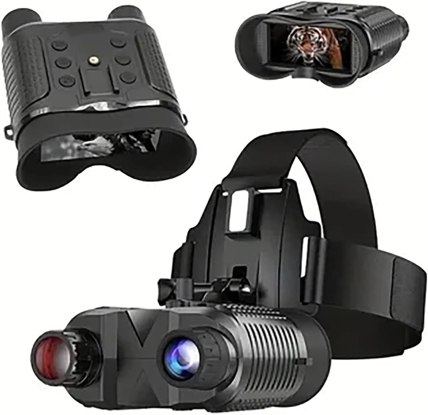 NV8160 Head-Mounted Night Vision Goggles,Rechargeable 2.7 Inch Night Vision Binoculars,1312FT Digital Infrared Spoce for Adults,7 Infrared Adjustment,with 32GB SD Card
