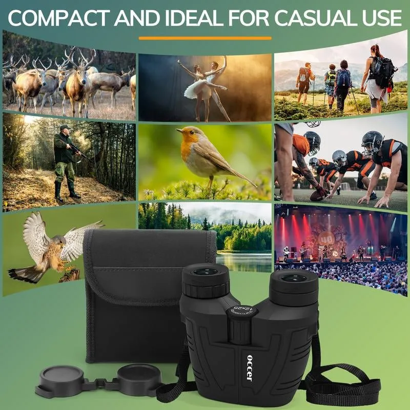Occer 12X25 Compact Binoculars - High-Powered Bird Watching & Travel