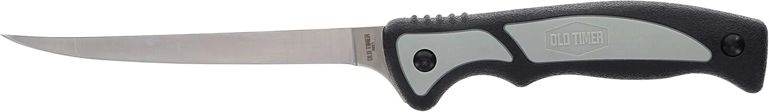 Old Timer Trail Boss Series Fixed and Folding Knives with High Carbon D2 Stainless Steel Blades, TPE Grip Handles, and Custom Molded Sheaths for Hunting, Skinning, Survival, Camping, EDC, and Outdoors