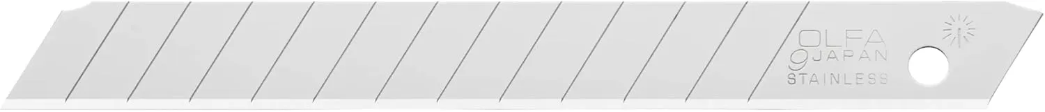 OLFA 9mm Snap Off Replacement Blades, 50 Blades (650 Segments) AB-50S - Rust & Corrosion Resistant Stainless-Steel Utility Knife Replacement Blades, Fits most 9mm Utility Knives