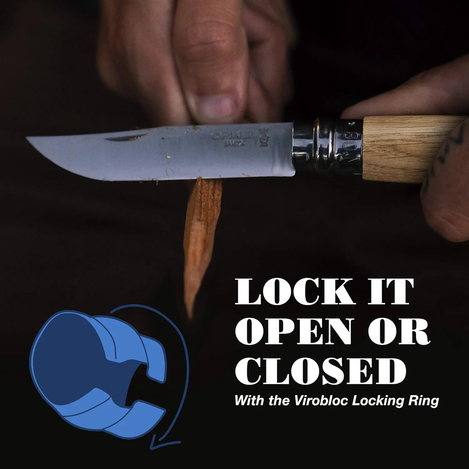 OPINEL No.06-No.09 Premium Woods, Stainless Steel Folding Pocket Knife, Made in France (No.08/Walnut)