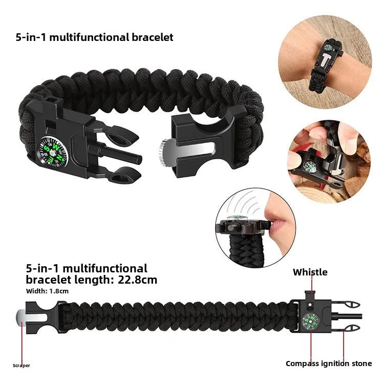 Outdoor camping emergency equipment, set camping self-rescue survival kit, vehicle emergency supplies survival kit