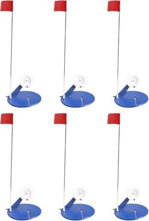 Pack of 6 Ice Fishing Tip Up Flags Set Cold for Winter Fishing Ice Fishing Flags Ice Fishing Flags Indicators