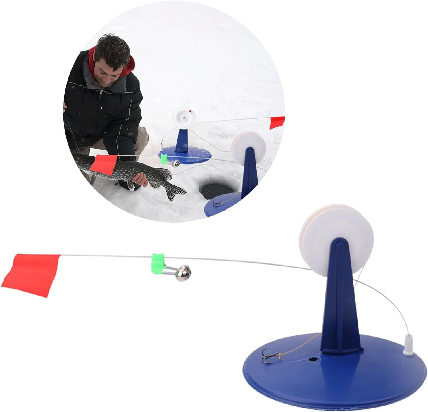 Pack of 6 Ice Fishing Tip Up Flags Set Cold for Winter Fishing Ice Fishing Flags Ice Fishing Flags Indicators