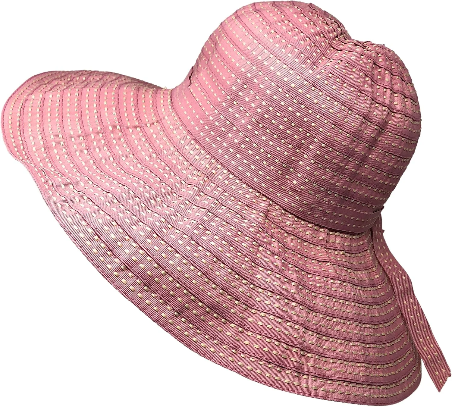 Packable Ribbon Crusher Sun Shade Beach Hat, Adjustable Wide Shapeable Brim, SPF UPF 50 UV Protection