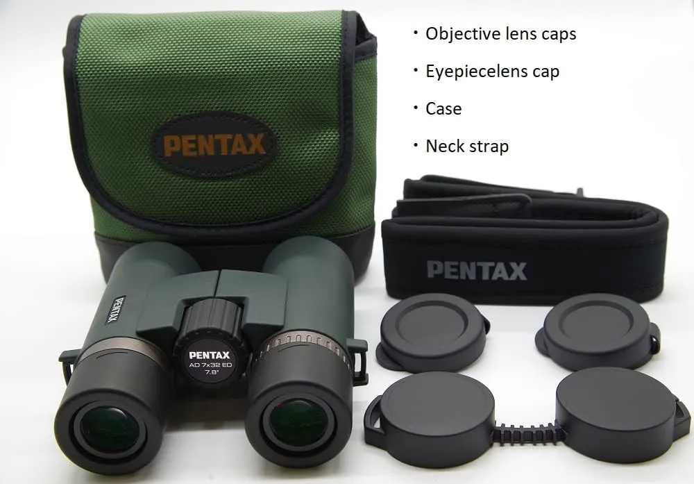 PENTAX AD 7x32 ED Binoculars for Nature Observation, Full Multi Coating, Waterproof Construction