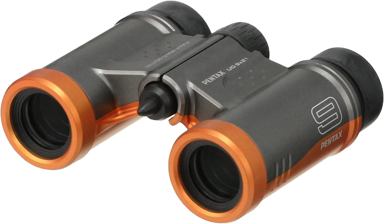 PENTAX Binoculars UD 9x21 - Grey and Orange A Bright and Clear Field of View, Lightweight Body with roof Prism, Fully Multi-Coated Optics, 9X Magnification, Ideal for Concerts, Sports, Travelling
