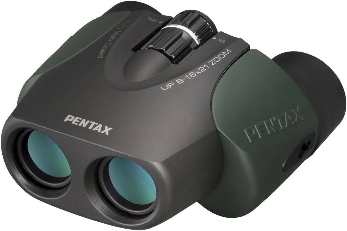 Pentax UP 8-16x21 Green Binoculars (Green) Fully-multi coating Zoom Tripod socket provide