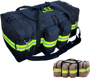 Personalized Firefighter Equipment Duffel Bag, Custom Name Firefighter Gear Bag with Shoulder Straps Firefighter Firefighting Bag Waterproof Large Storage Bag Fire Safety Bag Gift for Firefighter