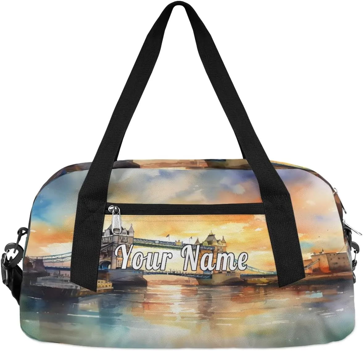 Personalized Kids Duffel Bag London Bridge,Custom Sport Gym Bag for Boys Girls,WWeekender Overnight Bags Travel Duffel Bag,Customized Kids Gift