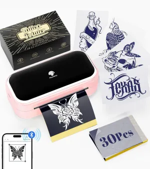 Phomemo Tattoo Stencil Printer, TP31 Mini Tattoo Machine with 30pcs Transfer Paper, Bluetooth Stencil Printer for Tattooing, Compatible with Phone & Tablet, Pink
