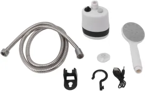 Portable Camping Shower, Stable Flow Camping Water Sprayer, 2200mAh Strong Suction with 1.5m Hose Portable Outdoor Camping Shower Kit for Outdoor Hiking, Travel
