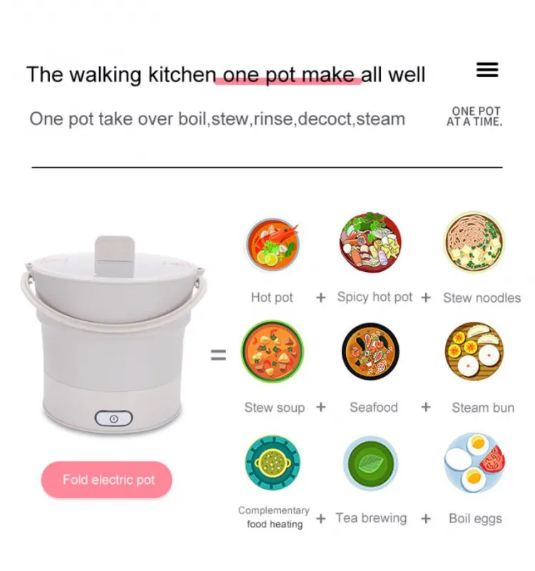 Portable Electric Collapsible Travel Hot Pot