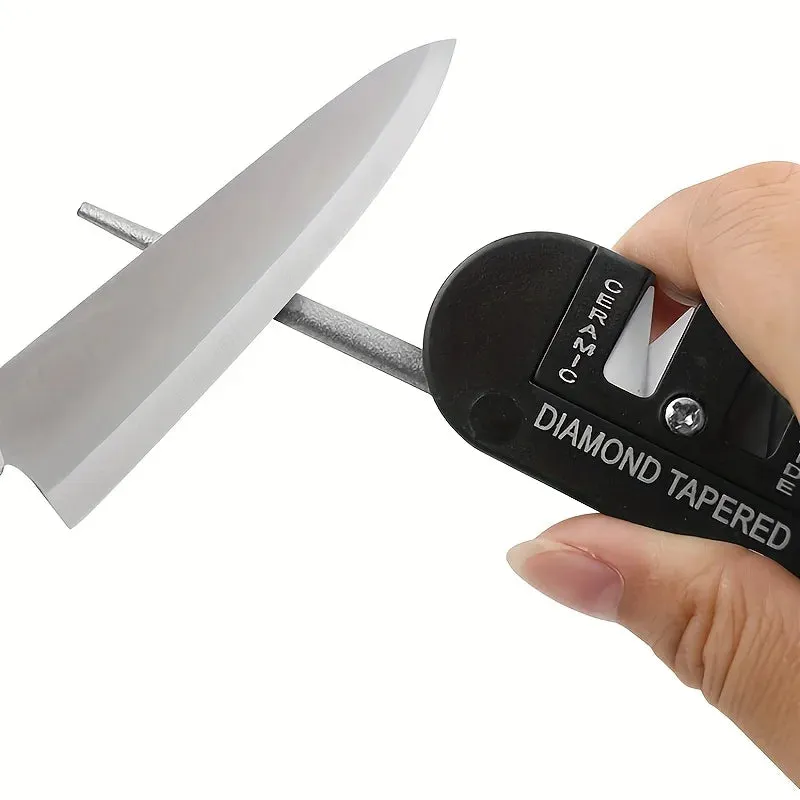 Portable Knife Sharpening Tool with Tungsten Steel Whetstone for Outdoor Use