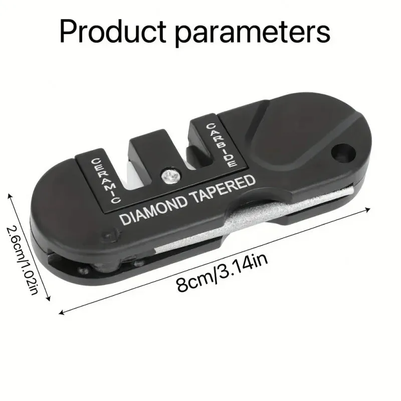 Portable Knife Sharpening Tool with Tungsten Steel Whetstone for Outdoor Use