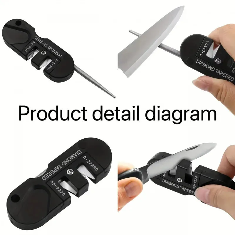 Portable Knife Sharpening Tool with Tungsten Steel Whetstone for Outdoor Use
