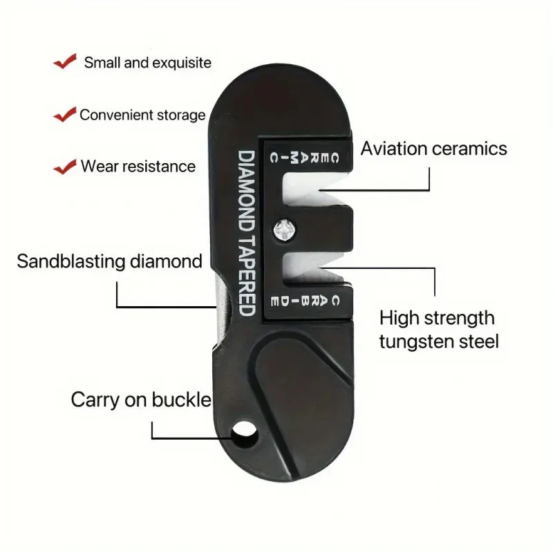 Portable Knife Sharpening Tool with Tungsten Steel Whetstone for Outdoor Use