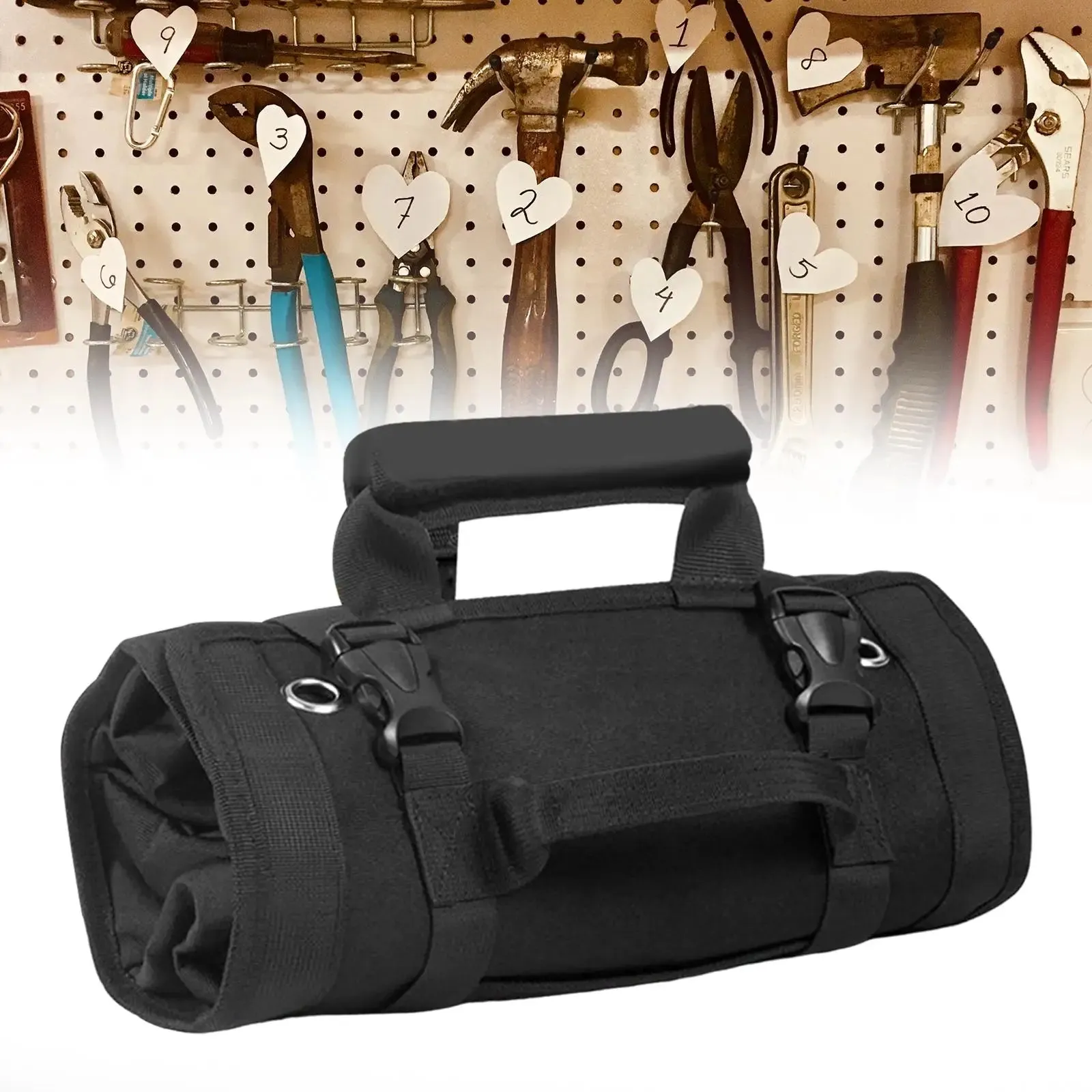 Portable Roll-up Large Capacity Storage Bag with 6 Tool Pouches