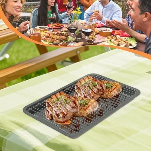 Premium Cookware Set for Ninja Foodi Neverstick Pan, Nonstick Baking Sheet Pan/Cooling Rack for Bacon, Pizza, Oven Safe up to 500⁰F, with 10 x 15" Baking Pan & Raised Wire Rack, Dishwasher Safe