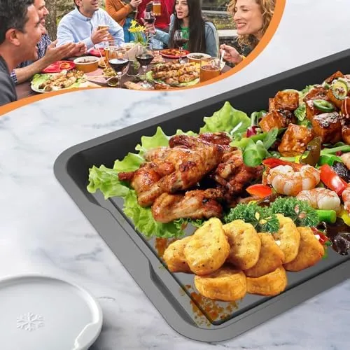 Premium Cookware Set for Ninja Foodi Neverstick Pan, Nonstick Baking Sheet Pan/Cooling Rack for Bacon, Pizza, Oven Safe up to 500⁰F, with 10 x 15" Baking Pan & Raised Wire Rack, Dishwasher Safe