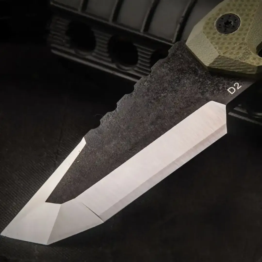 PrepPro “Fang” Tactical Knife – D2 Steel Fixed Blade with Belt Mount