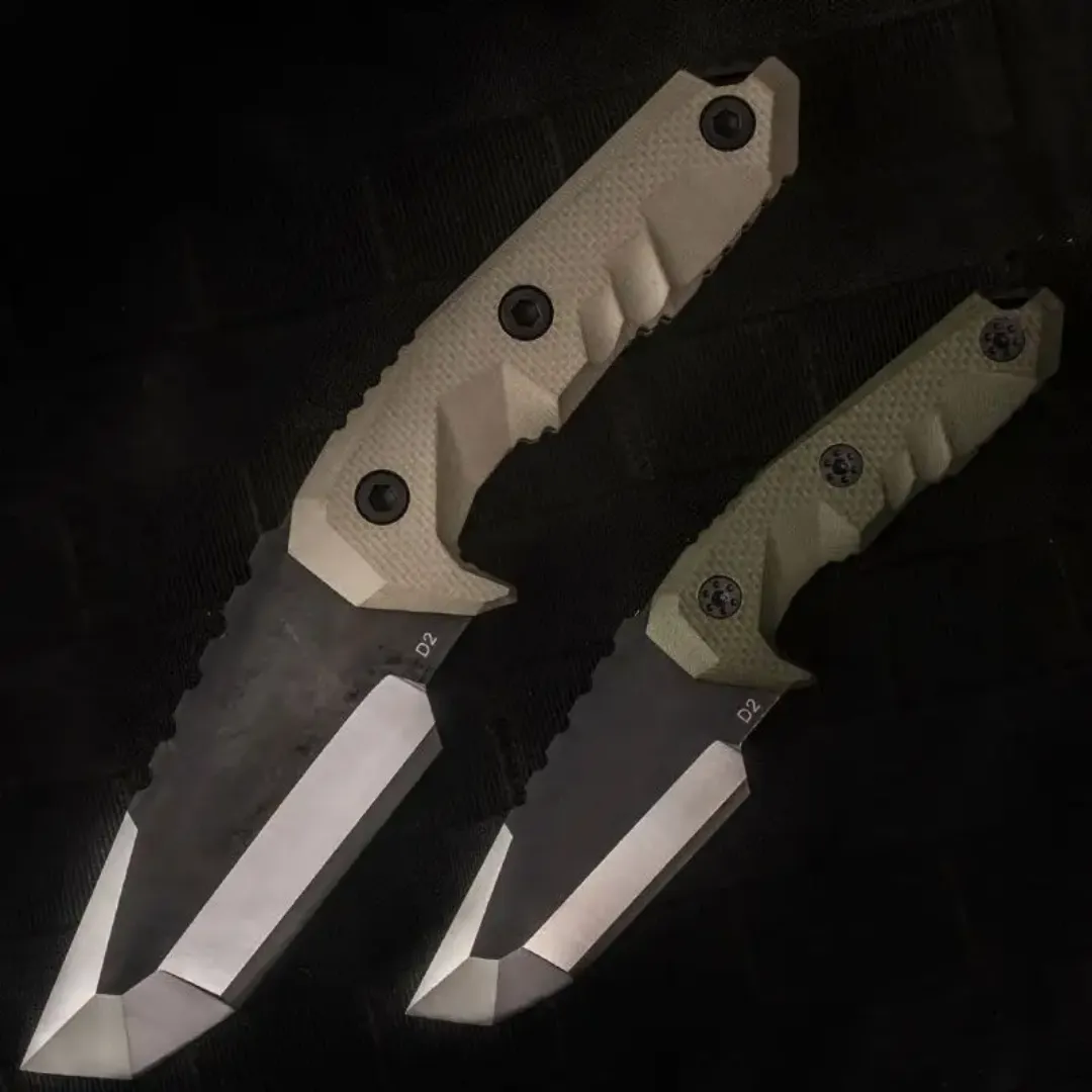 PrepPro “Fang” Tactical Knife – D2 Steel Fixed Blade with Belt Mount