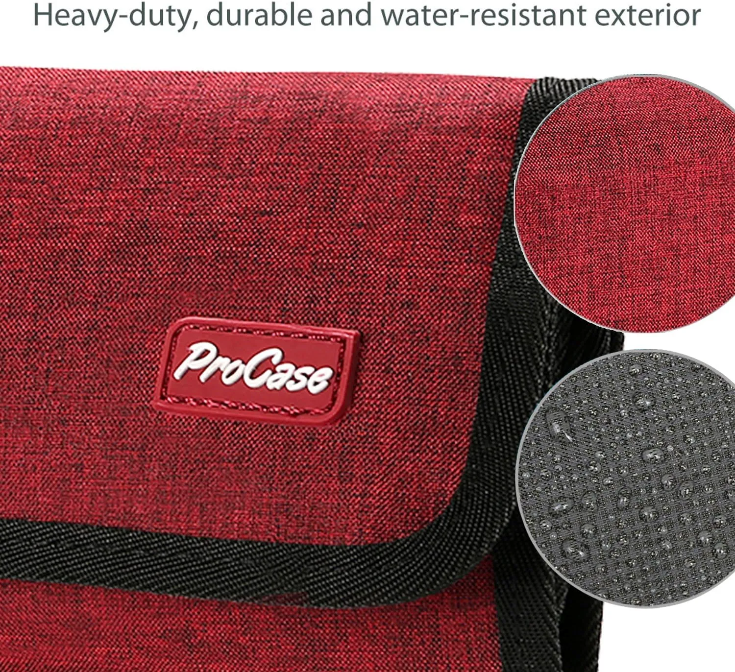 ProCase Electronic Organizer Cord Pouch, Travel Cable Charger Phone Accessories Bag Organizer Roll up Tech Carrying Case for USB Cables SD Memory Cards Earphone Flash Hard Drive