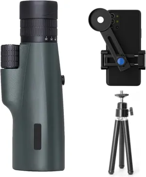 Professional Monocular Powerful Night Vision Telescope Long Range Spotting Scope Camping Hunting Fishing for Watching Bird Binoculars,Green 2
