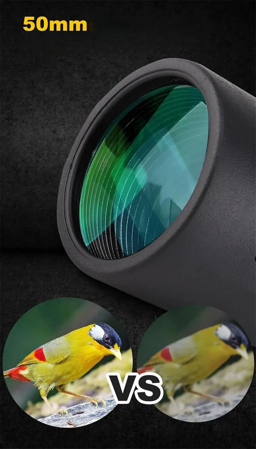 Professional Monocular Powerful Night Vision Telescope Long Range Spotting Scope Camping Hunting Fishing for Watching Bird Binoculars,Green 2