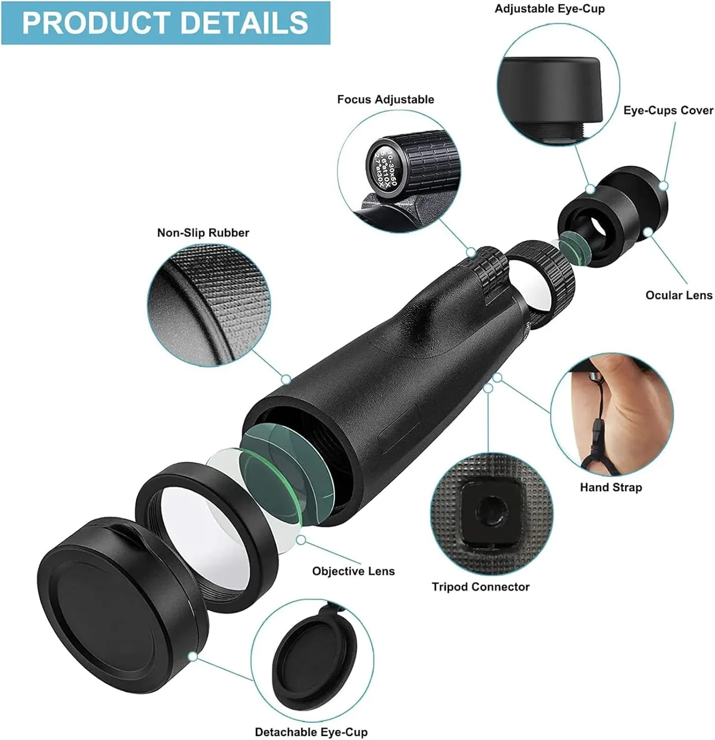 Professional Monocular Powerful Night Vision Telescope Long Range Spotting Scope Camping Hunting Fishing for Watching Bird Binoculars,Green 2