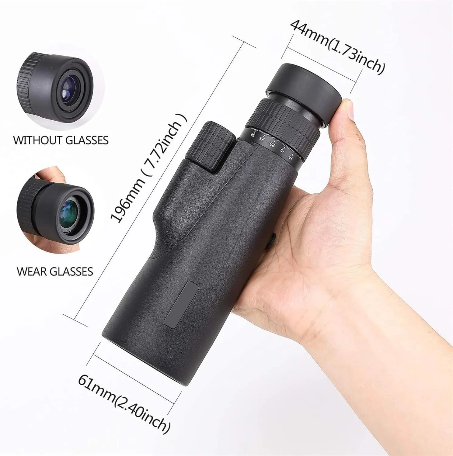 Professional Monocular Powerful Night Vision Telescope Long Range Spotting Scope Camping Hunting Fishing for Watching Bird Binoculars,Green 2