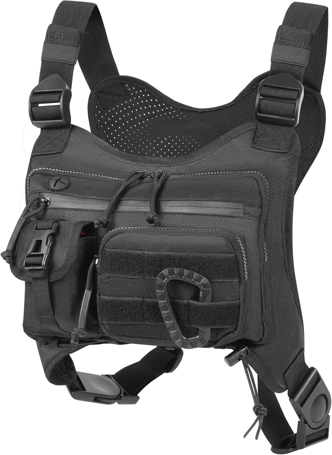 PRONTERA Running Vest for Men & Tactical Chest Pack - Multifunctional Chest Rig Pack for Running, Hiking, Cycling, Skiing, Workout and Outdoor Sports