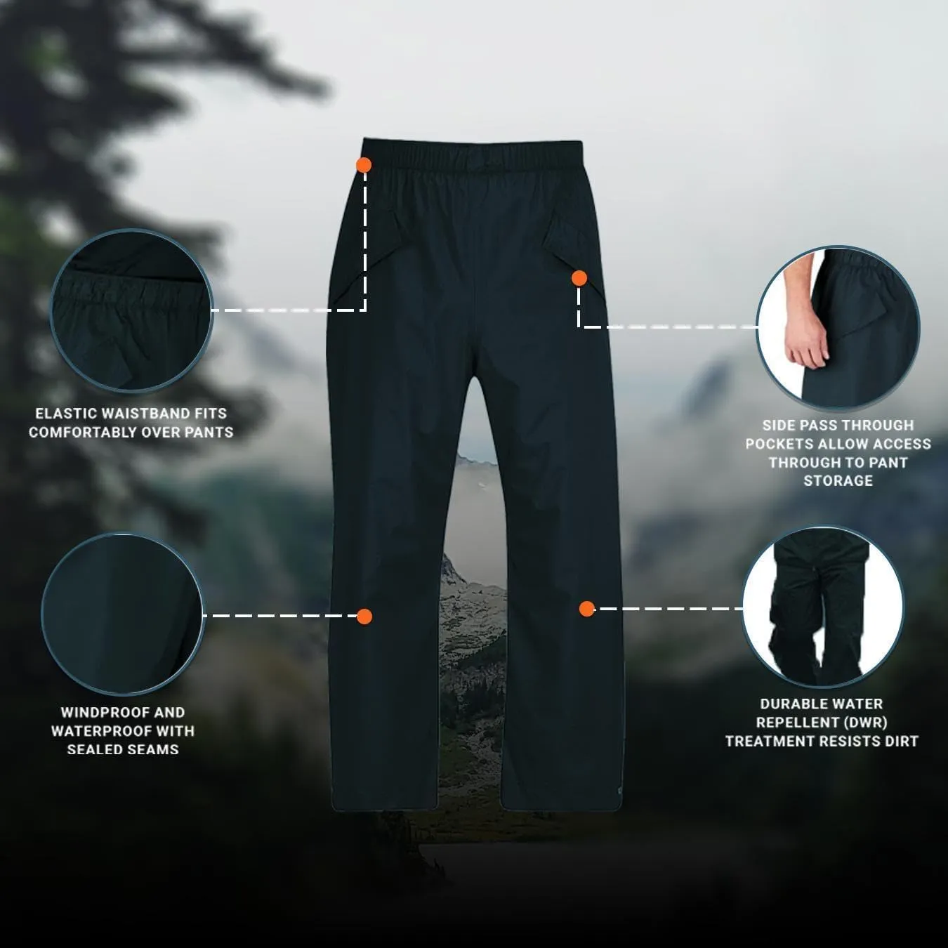 Propper Men's Packable Waterproof Rain Gear Pant