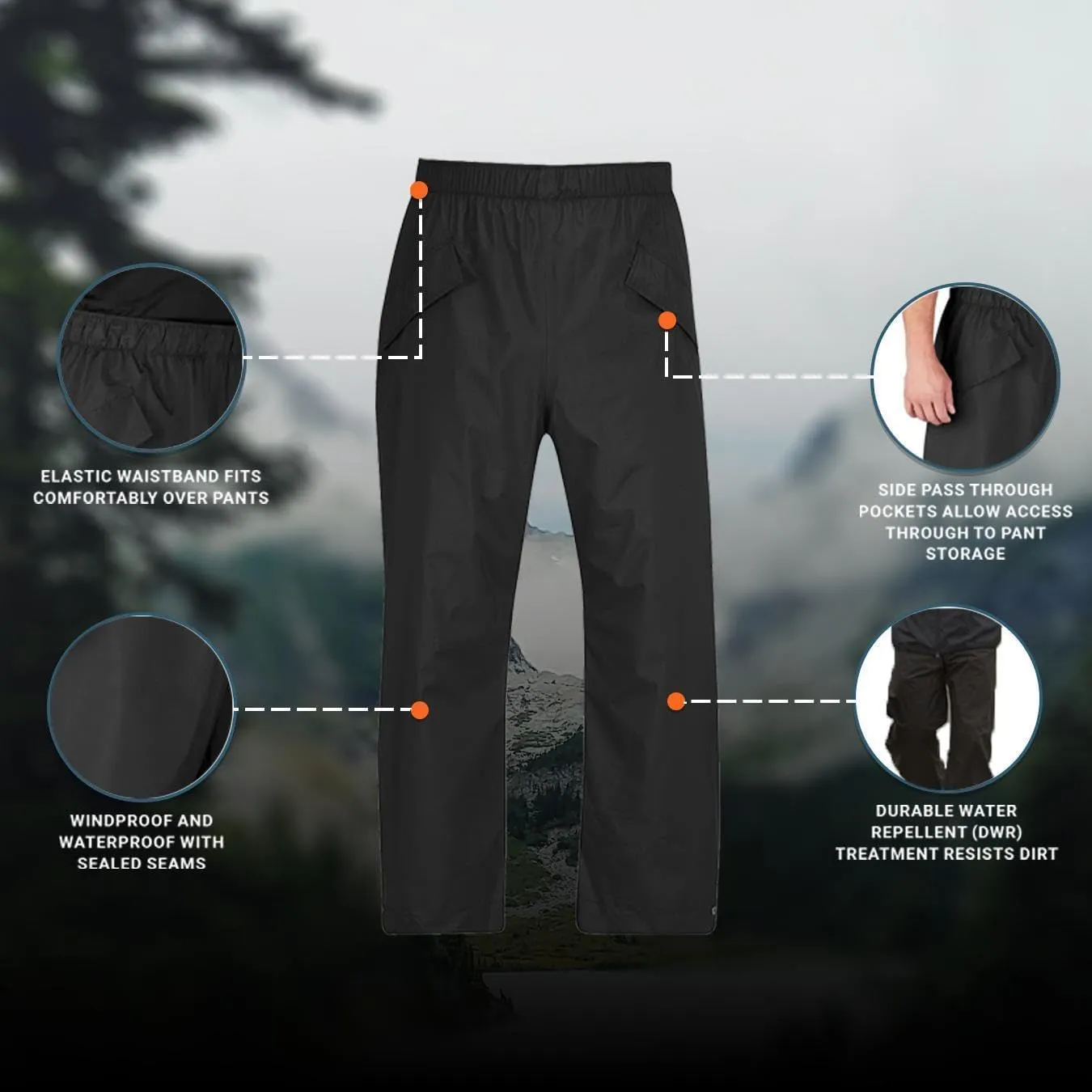 Propper Men's Packable Waterproof Rain Gear Pant