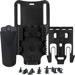 QLS with Mag Pouch | Quick Locking System Kit & Magazine Holster | Quick Draw Holsters | Plastic Fixing Back Clip 2.0 in/Belt Loop Adapter 2.25 in