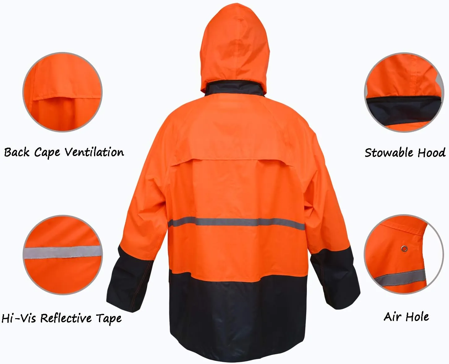 Rain Jacket Pants Suits for Men Women Waterproof Lightweight Rain Gear Coat Workwear