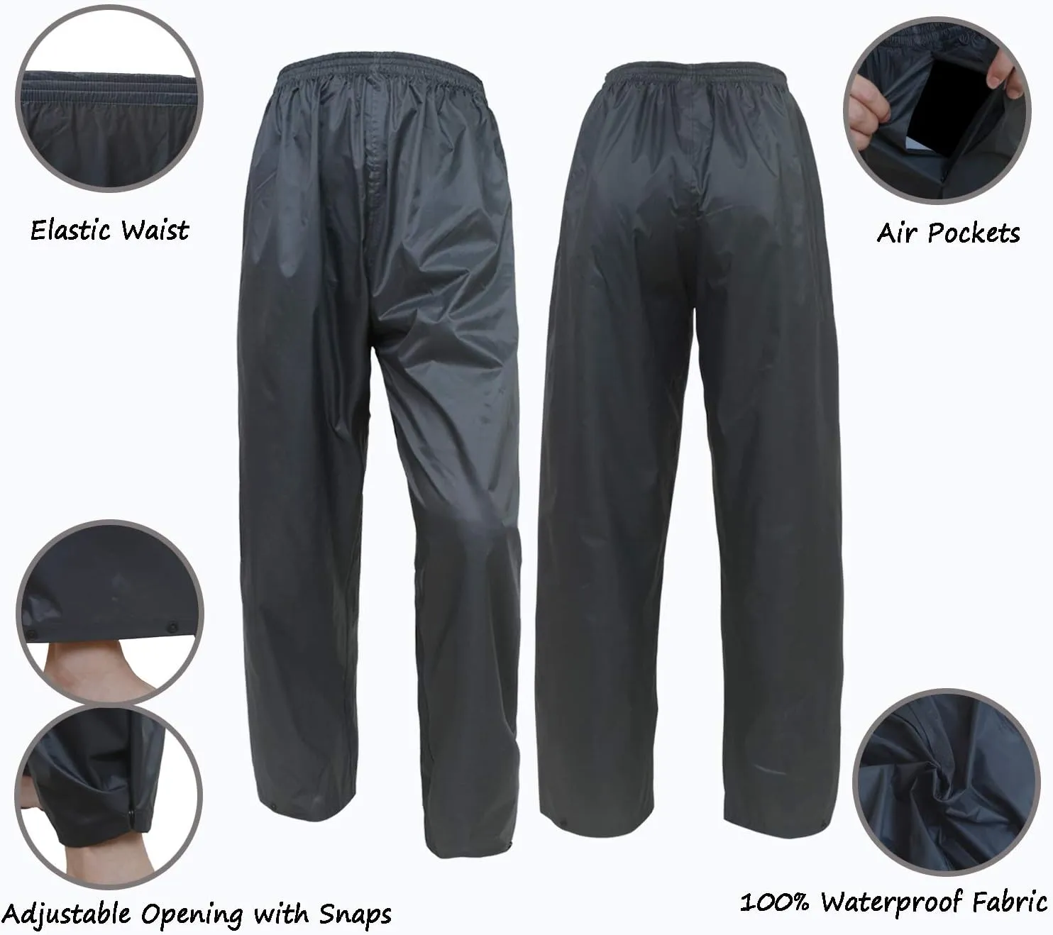 Rain Jacket Pants Suits for Men Women Waterproof Lightweight Rain Gear Coat Workwear