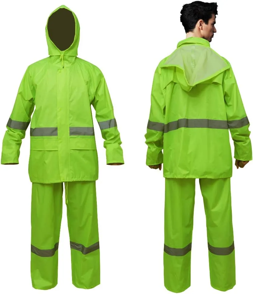 Rain Jacket Pants Suits for Men Women Waterproof Lightweight Rain Gear Coat Workwear